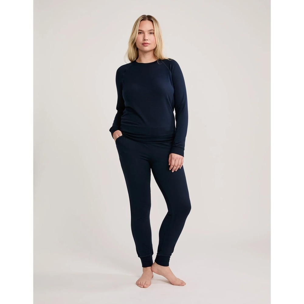 Maison Wheat Sweatshirt & Jogger Set Women's L/M Navy Modal Blend Sweatsuit